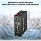 10-Port Industrial Gigabit PoE Switch, Managed with 8 PoE+@130W, 2 SFP Slots, DIN Rail Network Switch, IP40, Operating Temperature Range of -30° – 75°C (-22° – 167°F), Lifetime Protection