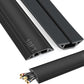 10 ft Cord Covers for Wires on Floor, Heavy Duty PVC Duct Floor Cord Cover, Floor Cable Cover Easy to Unroll Prevent Trip Hazard for Home Office or Outdoor Settings (Black)