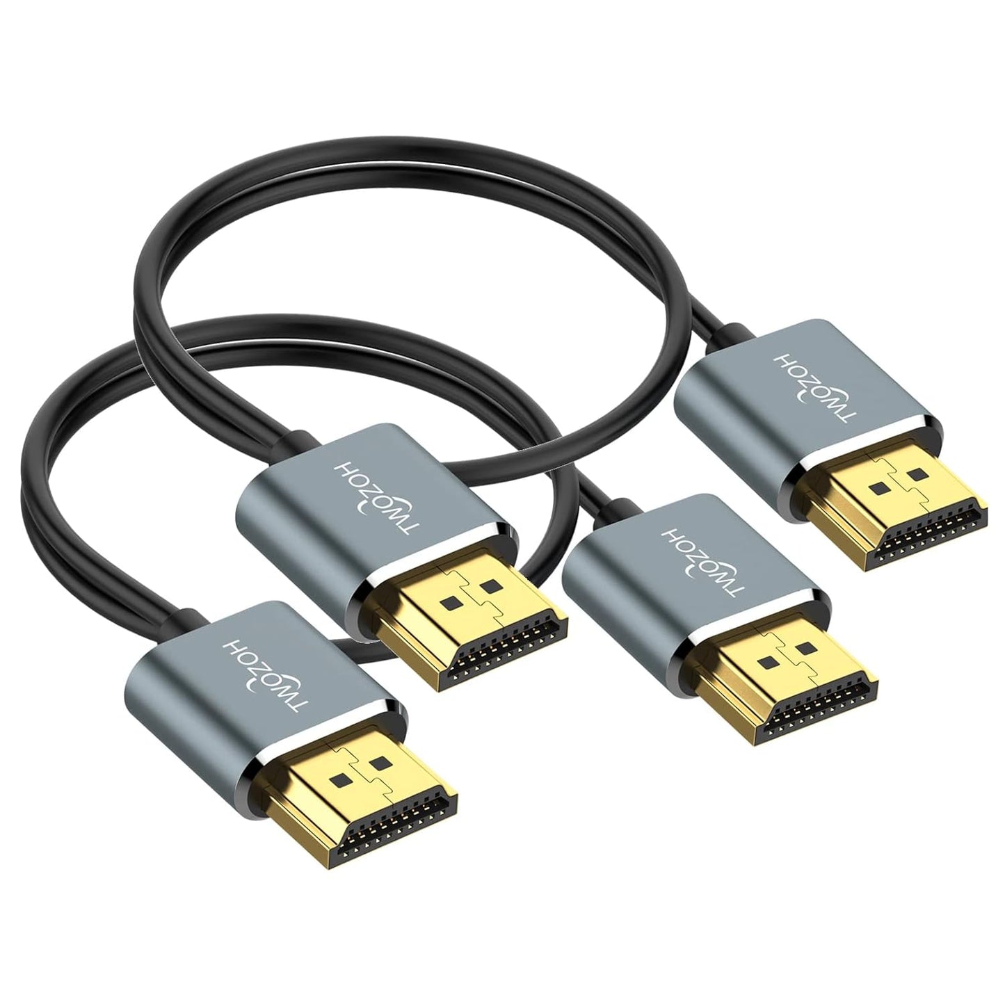 Twozoh Flexible & Slim HDMI Cable 5FT 2 Pack, Ultra Thin HDMI Cord Supports High Speed 4K@60Hz 18gbps 2160P/1080P