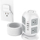 Tower Power Strip, Surge Protector 10 FT Cord, TESSAN Flat Plug Extension Cord with Multiple Outlets, 8 AC Outlets with 4 USB Ports (2 USB C), Charging Station with Surge Protection, for Office Dorm