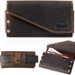 Topstache Leather Phone Holster with Belt Clip for Galaxy S23,iPhone 14,14 Pro,Leather Belt Pouch for Universal Smartphone with Otterbox Case,Flip Cellphone Pouch,L,Darkbrown
