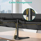 WALI Free Standing Triple Monitor Mount, Heavy Duty Triple Monitors Stand for 13-27 inch Screens, Adjustable 3 Monitor Arm Desk Mount with Swivel, Tilt, Rotation, Grommet Base (MF003N), Black