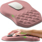 Ergonomic Slope Mouse Pad Wrist Support, Wrist Rest Mousepad for Carpal Tunnel Pain Relief with Massage Bulge and Slow Rebound Memory Foam (12x8 inch, Pink)