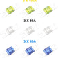 Recoil MFH13 3-Way Mini-ANL Fused Distribution Block, 3 X 0/2/4 Gauge in / 3 X 4/8 Gauge Out Fused Distribution Block with 60A, 80A, 100A Fuses, Solid Brass for Maximum Power Transfer