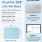 MOFT Dynamic Folio Case for iPad Pro 12.9 -inch (6th/5th/4th Generation, 2022/2021/2020), Silm Magnetic Stand Case with 20+ Viewing Angles, Auto Wake/Sleep, Ultra Thin, Soothing Mist x Misty Cove