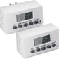 BN-LINK Digital Timer Outlet Indoor,24 Hour Light Timer Easy Programmable,Mini 2 Prong Plug in Timers for Electrical Outlets,Lamps,Fans,2 On/Off Programs,2 Pack,15A/1875W