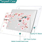 Teryeefi New MacBook Air 13 Inch Case 2021 2020 2019 2018 Release A2337 M1/ A1932/A2179 with Retina Display Touch ID, Floral Hard Plastic Shell Case and Keyboard Cover,Cherry Blossoms