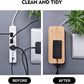 2 Pack Large Cable Management Box – Wooden Style Cord Organizer Box and Cover for TV Wires, Computer, Router, USB Hub and Under Desk Power Strip – Safe ABS Material and Baby-Pets Proof Lock (Black)