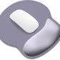 ITNRSIIET Ergonomic Mouse Pad with Wider Memory Foam Wrist Rest +17%, Curved Cushion Reduces Pressure 20%, Pain Relief, Non-Slip, Smooth, Cute Color Desk Accessory, 9.85 x 9 inch, Mist Gray
