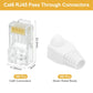 MECCANIXITY 100pcs Cat6 RJ45 Pass Through Connectors, RJ45 Connector 8P8C Gold Plated Plugs with 100pcs White Strain Relief Boots for Solid or Stranded UTP Ethernet Cable, 1.1mm