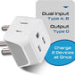 Ceptics US to India Plug Adapter works in Nepal, Maldives, Pakistan, India Power Adapter, Dual USA Input, Grounded Travel Adapter for Indian plug, Perfect for Phones, Laptop Chargers, 3 Pack (CT-10)