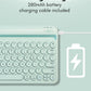 Macally Bluetooth Keyboard for Tablet | Wireless Keyboard for iPad mini/Air/Mini, iPhone (Multi-Device, Built-in Stand, Rechargeable) Easy to Use and Cute Portable - Mint Green