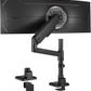 monTEK Tall Single Monitor Arm for 17 to 45 Inch Curved Screen Adjustable Upgraded Heavy Duty Ultrawide Monitor Arm Holds 35 Lbs Cable Management with C Clamp, Grommet Base, VESA 75/100mm, MA1007PBK