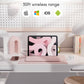 Macally Bluetooth Keyboard for Tablet | Wireless Keyboard for iPad mini/Air/Mini, iPhone (Multi-Device, Built-in Stand, Rechargeable) Easy to Use and Cute Portable