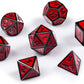 DnDnD Red D&D Game Dice,7 Die Polyhedral Metal Dice with Gift Metal Tin for RPG DND Dungeons and Dragons Dice Collector Board Game Player