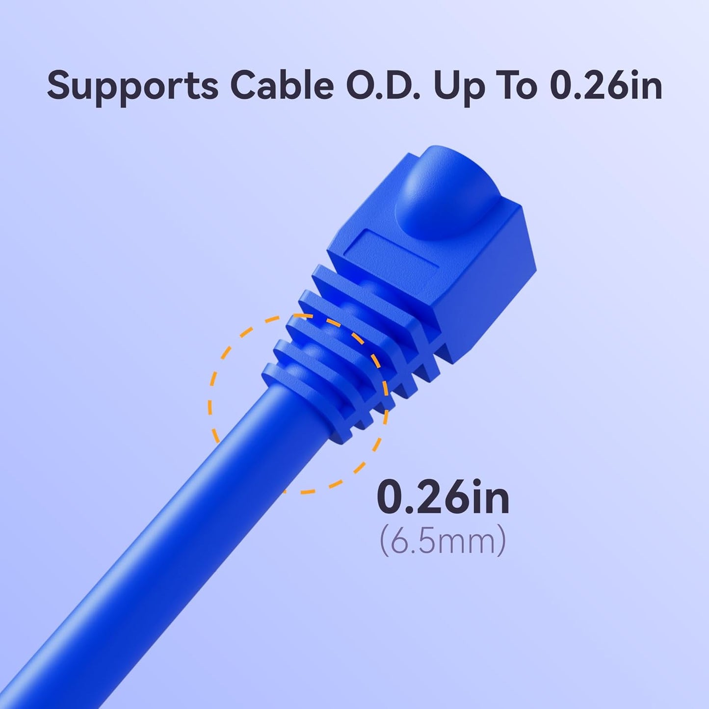 CableGeeker 100-Pack Cat6 / Cat5e RJ45 Strain Relief Boots, RJ45 Boot, Cat 6 Boot, Cat6 Ethernet Boots, Suitable for 6.5mm(0.26in) Ethernet Cables (Round-Press Blue)