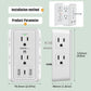 USB Wall Charger Surge Protector, Super Electro 6 Outlet Extender with 3 USB Charging Ports (5V 3.4A Total) and Night Light, 3-Sided 1500J Multi Plug Wall Outlet for Home, Office, ETL Listed