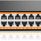 24 Port PoE Switch with 2 Gigabit Ethernet Uplink Port, Support IEEE802.3af/at, 400W High Power, Fanless, Plug and Play Unmanaged, Rackmount Ethernet Switch