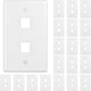 FGB 2-Port Keystone Wall Plate 20-Pack, Low-Profile Single Gang Wall Plates for RJ45, HDMI, and Coax Keystone Inserts, White