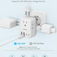 International Power Adapter Set, US to Worldwide Universal Travel Adapter- 4 AC Outlets 4 USB Ports (2 USB C), Type C/G/A/I/D/M Detachable Charger Plug for EU/UK/AUS/Japan/South Africa