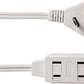 Amazon Basics Extension Cord with Multiple Outlets, 3 ft 2-Prong Indoor Power Strip, Flat Plug, 13 Amps, 1625 Watts, 125 VAC, White, 2-Pack