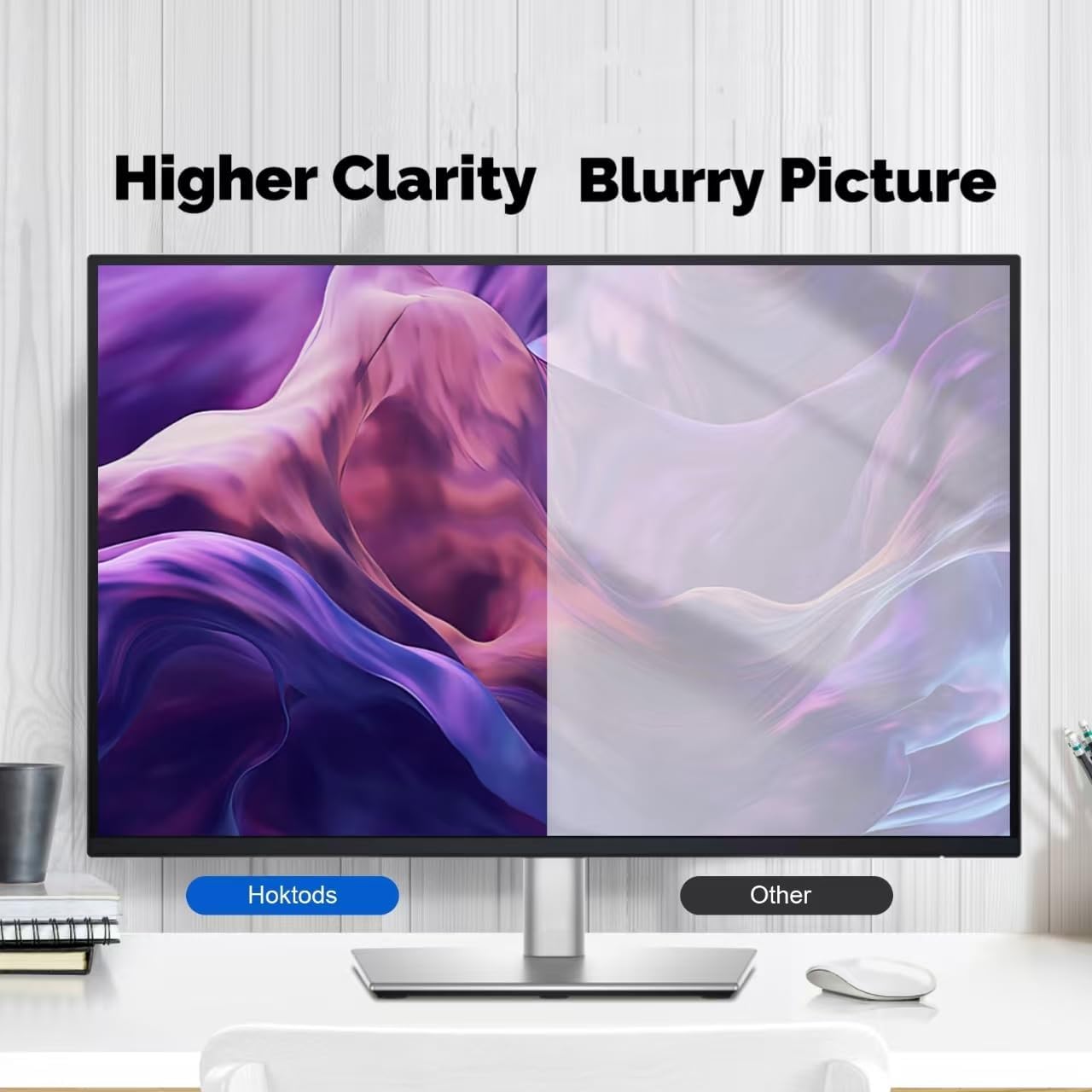 Magnetic Hanging Computer Privacy Screen Filter for 20 Inch, Removable Aluminum Alloy Privacy Shield for 16:9 Widescreen Monitor, Eye Protection Blue Light Filter
