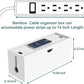 Bamboo Cable Management Box, Large Cord Organizer Box Cable Box to Hide Wires & Power Strips for Desktop Storage Cord Holder for Office Home,No Assembley Required (All White, Large)