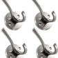 4 Pack Brushed Nickel Coat Hooks - Silver Robe & Towel Hooks for Bathrooms & Kitchen