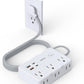Surge Protector Power Strip 5 Ft Cord, Ultra Thin Flat Extension Cord with 6 Outlets 4 USB Ports(2 USB C), Flat Plug Power Strip, Braided Power Cord for College Dorm Room Essentials