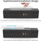 HHSOET Under Desk Power Strip with 3M Adhesive, Removable Under Desktop Mount Plug with Fast Charging USB C and USB A Ports, 4 Outlet Under Table Surge Protector 1200J, 6FT Extension Cord. (Black)