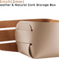 HOMIEAZICOZI 2-Pack Cork Leather Desk Accessories Storage - Pencil Pen Holder - Makeup Brush Holder Organizer - Stylish Addition to Home Decor (Apricot)