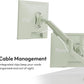 Pixio PS1D Wave Mint Dual Monitor Arm Stand Desk Mount - Fits up to 32 inches Monitors and up to 19.8lbs. VESA Compatibility and Integrated Cable Management