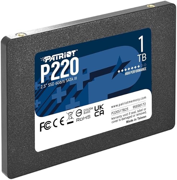Patriot Memory P220 1TB Internal SSD - SATA 3 2.5" - Solid State Drive - P220S1TB25