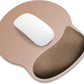 ITNRSIIET Ergonomic Mouse Pad with Wider Memory Foam Wrist Rest +17% - Curved Cushion Reduces Pressure 20%, Pain Relief, Non-Slip, Smooth, Cute Colors, 9.85 x 9 in, Soft Brown Gradient