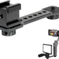 3 Port Cold Shoe Mount Plate for Camera LED Monitor Microphone etc., Aluminum Camera Triple Cold Shoe Extension Bracket Compatible with DJI OSMO Mobile 7P/67/SE, Zhiyun 5S/4/ Feiyu Gimbal Stabilizer