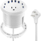Jgstkcity 65W USB-C Hidden Desktop Power Grommet: 1 AC Outlet,8 USB Charging Ports,3'' Hole Flush Mount Pop-Up Power for Conference Tables & Nightstands (Whtie, 6 FT)