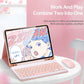 Keyboard Case for iPad Air 11 inch (M3 2025/M2 2024) with Mouse, Case for iPad Air 5th/4th Gen with Keyboard Cover with Pencil Holder, Pink