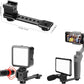 3 Port Cold Shoe Mount Plate for Camera LED Monitor Microphone etc., Aluminum Camera Triple Cold Shoe Extension Bracket Compatible with DJI OSMO Mobile 7P/67/SE, Zhiyun 5S/4/ Feiyu Gimbal Stabilizer