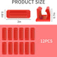 12 Pack Pen Holder for Desk, Silicone Pencil Holder with 12 Extra Adhesive Stickers, Adhesive Pen Holder & Marker Clip for Classroom Office Desk or Any Surface, Teacher Accessories Supplies (Red)