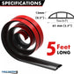Kable Kontrol Silicone Floor Cord Cover - 5 Ft Flexible Cord Protector, Self Adhesive, for Concealing Extension Cable, Protecting Wires, Prevents Trips – 2.5in W X 0.5in H - 35 Pcs - Black