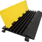 CXRCY Cable Ramp 1 Pack of 5 Channel PVC Rubber Cable Protector,18000lbs Capacity Heavy Duty Speed Bumps Hose Cord Channel Protector Ramps for Wire/Hose/Pipe Hider Driveway Outdoor