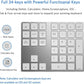 Bluetooth Number Pad, Wireless Numeric Keypad, USB-C Rechargeable External 34-Keys Numpad, Financial Data Entry Keyboard for iMac, MacBook Air/Pro, PC Desktop, Laptop Notebook(Silver)