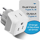 Ceptics Israel Plug Adapter - 2 in 1 Type H Adapter, US to Jersusalem Plug Adapter - Israel, Palestine Travel Adapter Plug, - Dual USA Inputs, CE, RoHS - 3 Pack