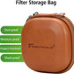 Andoer Camera Filters Case Bags for Filters Up to 82mm, 5 Pockets PU Leather DustProof Filter Hard Storage Case for UV CPL ND Graduated Neutral Density Filters