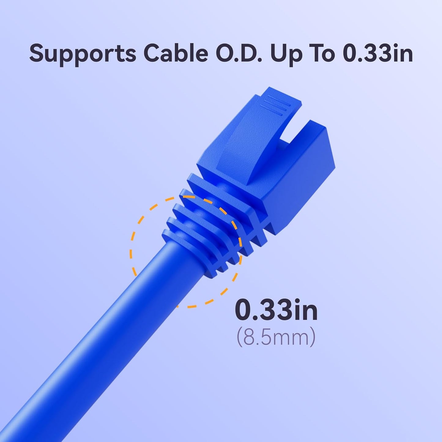 CableGeeker 100-Pack Cat7 / Cat8 RJ45 Strain Relief Boots, RJ45 Boot, Cat 6 Boot, Cat6 Ethernet Boots, Suitable for 8.5mm(0.33in) Ethernet Cables (Square-Press Multicolor)