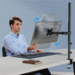 HUANUO Monitor Arm Desk Mount, Fully Adjustable Stand Computer Mount for 13-32 In Screen, Ultra Wide Screen to 38In, Single Extra Tall 39 Inch Monitor Stand Holds up to 22lbs with C Clamp/Grommet Base