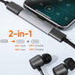 CableCreation USB C Splitter, 2-in-1 USB C Audio and PD Charging Adapter, Type C Aux Cord Compatible with New iPad Pro, MacBook, iPhone 16 15, Galaxy S9/S10/S20/S21 Ultra/S22/S23/S24, Pixel 9/8/7/6+