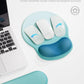 Ergonomic Mouse Pad Wrist Support Set, Memory Foam Keyboard Wrist Rest Set, Keyboard Pad, Non-Slip Base Mousepad(Gradient White Blue Set)