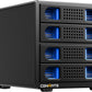 4 Bay Hard Drive RAID Enclosure with Cooling Fan for 2.5/3.5" SATA HDD/SSD with USB A/C 3.0＋eSATA Cable, 3.5 Hard Drive Reader Supports 80TB Capacity, 8 RAID Modes, DAS(NO NAS)