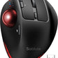 Wireless Trackball Mouse, Ergonomic Bluetooth Rechargeable Computer Mouse, Backlit Rollerball Thumb Laptop mice with 5 Level DPI, Adjustable Angle, 3 Devices Connection for PC, Windows - Red Ball